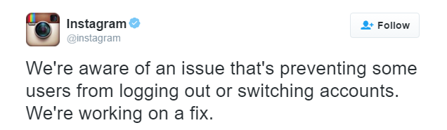 instagram logout bug